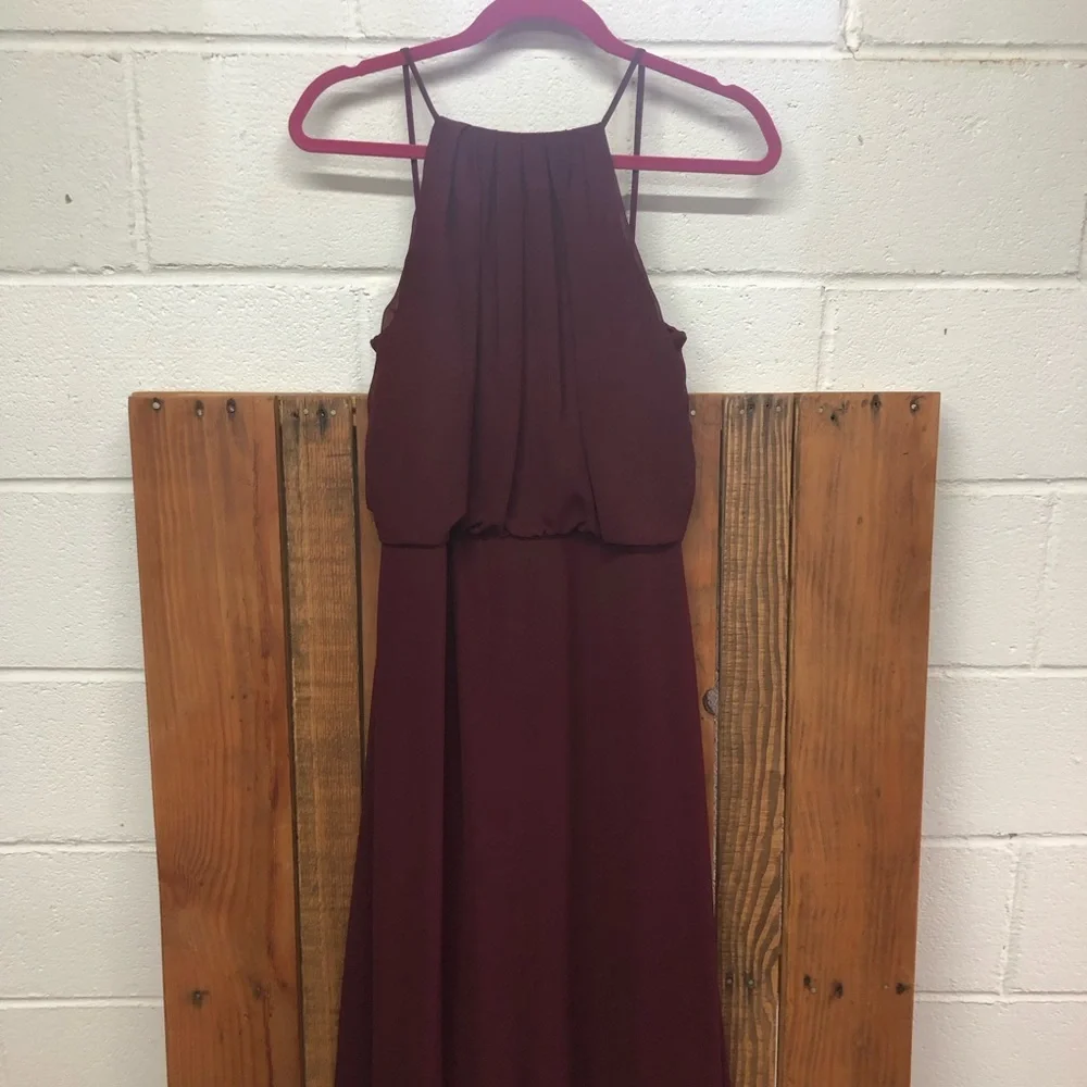 Bill Levkoff size 12 maroon bridesmaids dress - Picture 4 of 9